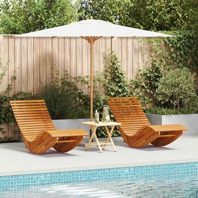 vidaXL Rocking Sun Loungers 2 pcs Solid Acacia Wood