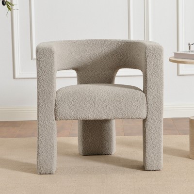 KINWELL 28" Wide Boucle Upholstered Square Armchair
