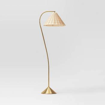 VISUAL COMFORT Solid Brass Cantilevered Floor Lamp w/Artemis Studios Shade  (EXC)