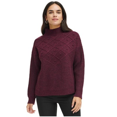 Calvin Klein Womens Popcorn Stitch Pullover Sweater