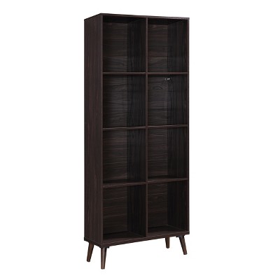Christopher Knight Home 77.32" Elouera Mid Century Bookcase Walnut: 8-Tier Storage, Wood Composite