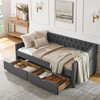 NicBex Twin Size Upholstered Tufted Daybed with 2 Drawers and Button Back for Bedroom,Living Room,Apartment,Dark Gray - 2 of 4