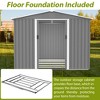 Gulches 8x6 FT Outdoor Tool Storage Shed with Metal Foundation & Lockable Doors,  All Weather Metal Sheds for Garden, Patio, Backyard, Lawn, Gray - 3 of 4