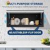 Acekool Wall Mount Tool Cabinet, 0.6mm Steel, Hydraulic Goose Neck Flip Door, 13.8"x30.3"x11.8", Floating Storage for Garage, Kitchen, Office, Gray - 3 of 4