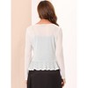 INSPIRE CHIC Women's Long Sleeves Self Tie Ruffle Mesh Casual Bolero Cardigan - 3 of 4