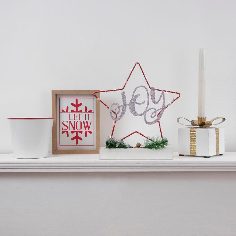 Northlight 11" LED Lighted Star Silhouette Christmas Joy Sign, 2 of 5
