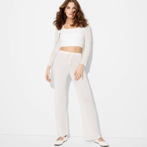 Women's Open Work Pointelle Wide Leg Pants - Wild Fable™ - 1 of 3