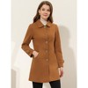 Allegra K Women's Winter Outerwear Peter Pan Collar Mid-thigh A-line Single Breasted Coat - 2 of 4