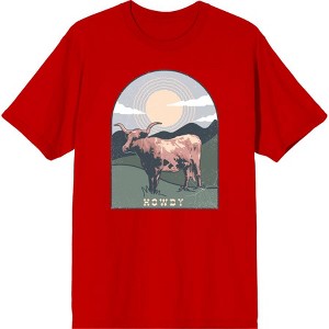 Western Cow Howdy Adult Short Sleeve Tee - 1 of 2
