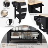 57 Inch Rolling Kitchen Island with Storage, Large Kitchen Cart with Solid OAK Wood Top & 2 Drawers, Kitchen Island Cart On Wheels Wine & Spice Rack - 4 of 4