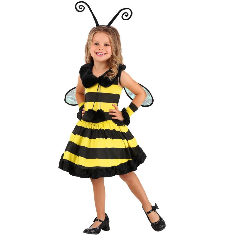 HalloweenCostumes.com Toddler Girl's Deluxe Bumble Bee Costume, 1 of 4