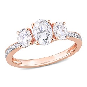 Everly Jewelry – 10K Pink Gold 1 4/5 TGW Created Moissanite White Fashion Ring - 1 of 4