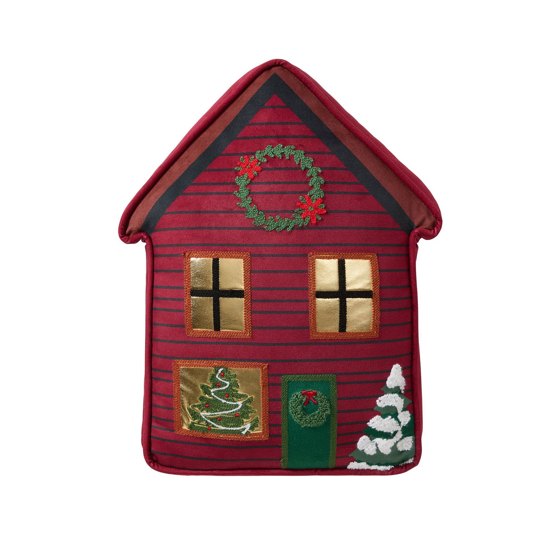 Hallmark Novelty Gingerbread House Dec Pillow Sham Red