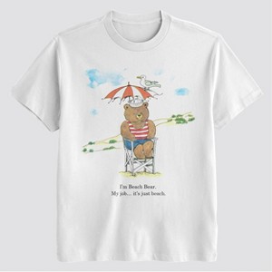 Men's Richard Scarry Beach Bear Short Sleeve T-Shirt - White : Target