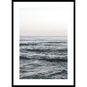 30" x 41" Calm Ocean Vibes by Vidal Hernandez Framed Wall Art Print Black - Amanti Art
