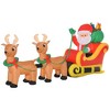 HOMCOM 8ft Long Christmas Inflatable Santa Claus with Sleigh and Reindeer, Outdoor Blow-Up Yard Decoration with LED Lights Display - 4 of 4