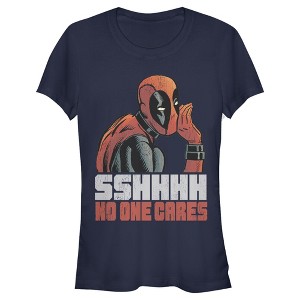 Juniors Womens Marvel Deadpool No One Cares T-Shirt - 1 of 3