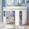 CAVINAS Twin Size Loft Bed with Desk Modern Wood Bed Frame with Drawers, Wardrobe and Guardrail for Bedroom - 2 of 4