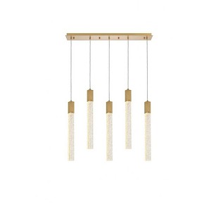 Elegant Lighting Weston 5 - Light Pendant in  Satin Gold - 1 of 4