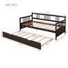 NicBex Twin/Full Size Daybed,Wood Sofa Bed Frame with Twin Size Trundle for Bedroom,Living Room,Apartment - 3 of 4