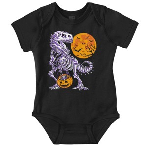 Halloween Trick or Treat Dino Bones Baby Romper Boys or Girls Brisco Brands - 1 of 4