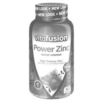 Vitafusion Power Zinc Gummy Vitamin Immune Support - Strawberry Tangerine Flavored - 90ct