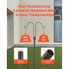 VEVOR Double Shepherds Hooks for Outdoor,8 Pack 60 Inch Heavy Duty Bird Feeder Pole,3/4 In Thick Garden Hooks ,Solar Light Lanterns,Wind Chimes,Black - 4 of 4