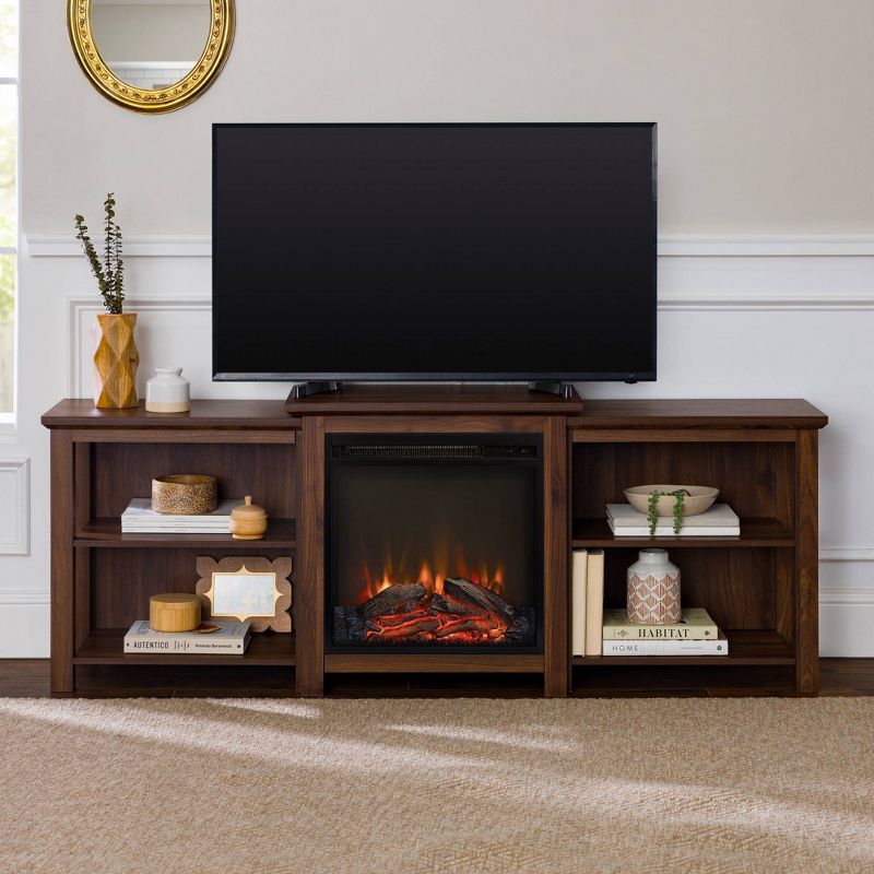 Tiered Open Shelf Electric Fireplace TV Stand for TVs up to 30" - Saracina Home, 4 of 13