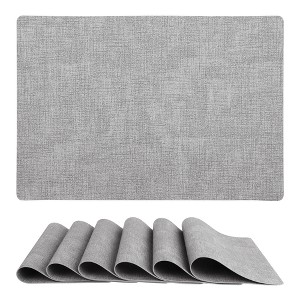 REGALWOVEN Kitchen Dining Table Decor Heat Resistant Wipeable Faux Leather Placemats 6 Pcs - 1 of 4