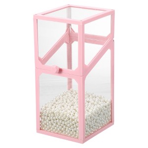 Unique Bargains Dustproof Faux Pearl Decor Clear Makeup Brush Holder with Lid 1 Pc - 1 of 4