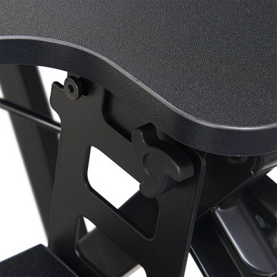 Large Black Adjustable Standing Desk Converter with Keyboard Tray