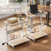 Adjustable Height 2‑Tier Mobile Computer Tower Stand – Built‑in USB ...