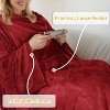 Catalonia Adult Wearable Fleece Blanket Snuggie with Foot Pockets, Super Soft Micro Plush Wrap Blanket Long Robe Loungewear, Cozy Gift for Woman Man - 3 of 4