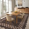 Modern Bordered Living Room Rugs 8x10 Large Scalloped Accent Rugs with Non-Slip Backing, Foldable Geometric Print Floor Mat, Washable Indoor Carpet - 2 of 4
