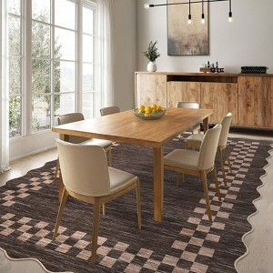 Washable Area Rug for Living Room, Modern Floor Rug with Non Slip Backing, Low Pile Stain Resistant Floor Carpet for Dorm Office Decor - 1 of 4