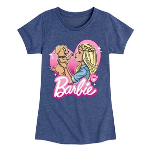 Girls' - Barbie - Puppy Fitted Short Sleeve Graphic T-Shirt - 1 of 3