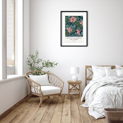 Motif Classique II Black Wood Framed Floral Wall Art Print