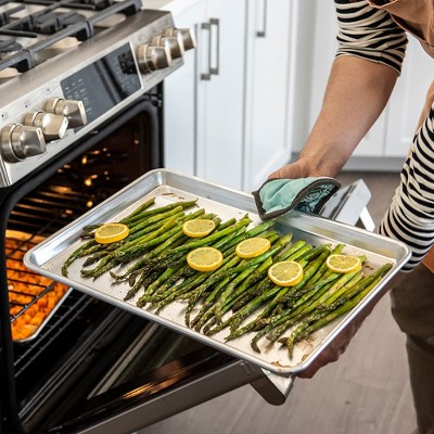Silver Aluminum Non-Stick Half Sheet Pan Set