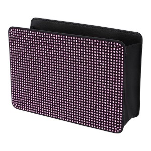 Unique Bargains Car Trash Can Foldable Car Door Faux Leather Trash Bin Pink Black 1 Pcs - 1 of 4