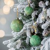 NAYSAYE Party Decoration and Accessories Glass Christmas Ball Ornament Set for Holiday Celebration, Green, 4.7"*4.7"*0.11" - 4 of 4