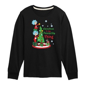 Boys' - The Cat in the Hat - Christmas Is A Family Thing Long Sleeve Graphic T-Shirt - 1 of 4