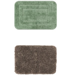 Unique Bargains 2Pcs Non-Slip Extra Thick Microfiber Soft Plush Bath Mats - 1 of 4
