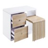Royal Hampton 2 Drawer Contemporary Coffee Table with Pull Out Table, White and Brown - 4 of 4