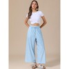 INSPIRE CHIC Women's Casual Striped Wide Legs Elastic Waist Pants - 4 of 4