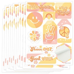 Big Dot of Happiness Stay Groovy - Boho Hippie Party Favor Sticker Set - 12 Sheets - 120 Stickers - 1 of 4