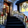 9ft Christmas Garland for Mantle,Pre-Lit Christmas Garland with Battery Operated 40 LED Lights Timer Ball Ornaments for Outdoor Fireplace Table Stair - 2 of 4