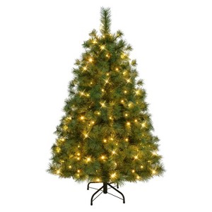 Puleo 4.5' Pre-Lit Artificial Vermont Pine Christmas Tree with 150 Dual Function LED Lights - 1 of 4