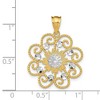 Black Bow Jewelry 14k Yellow Gold and White Rhodium Round Swirl Pendant, 20mm (3/4 inch) - 3 of 4