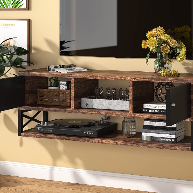 Tribesigns 40” Farmhouse Floating TV Stand, Wall Mounted Media Console, 3 of 7