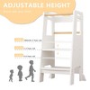 TopComfy Kids Standing Tower Adjustable Height Wood Step Stool with Removable Bar Side Handles for Kitchen Learning Home, White, 39.57"*19.29"*3.54" - 3 of 4